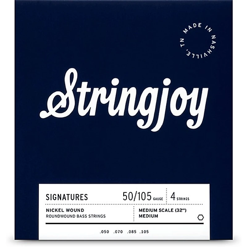 Stringjoy Signatures 4 String Medium Scale Nickel Wound Bass Guitar Strings