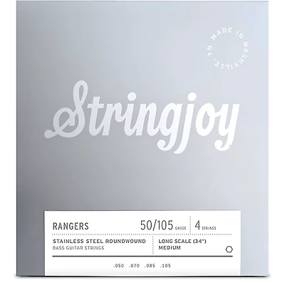Stringjoy Rangers 4 String Long Scale Stainless Steel Bass Guitar Strings