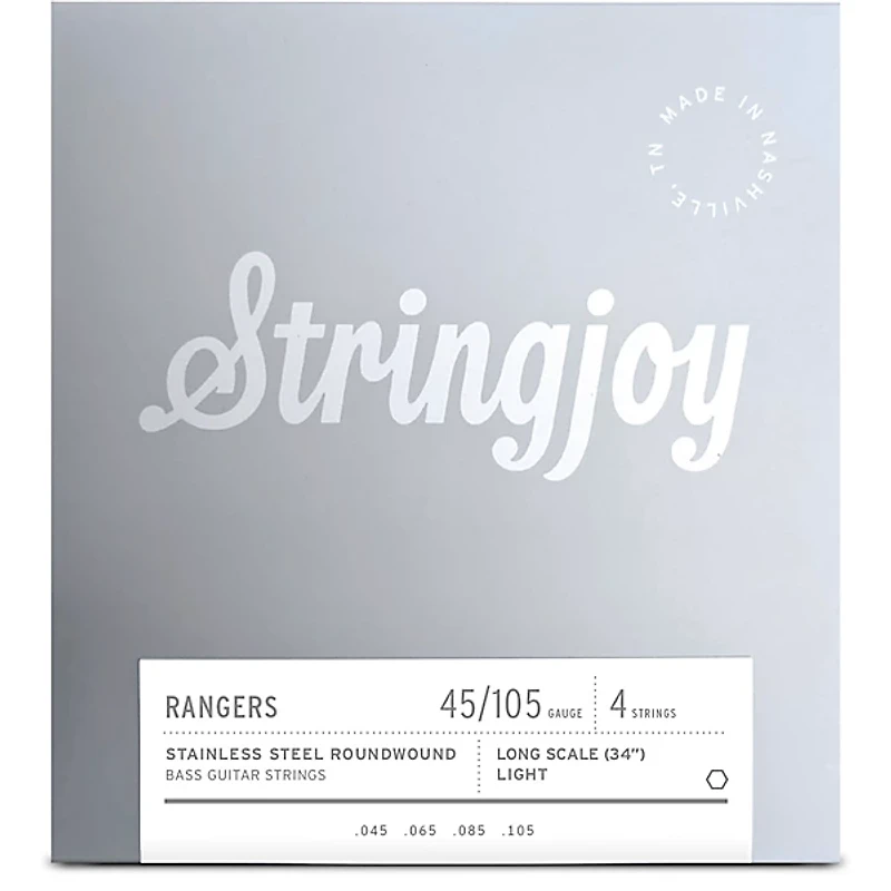 Stringjoy Rangers 4 String Long Scale Stainless Steel Bass Guitar Strings
