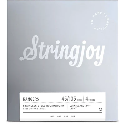 Stringjoy Rangers 4 String Long Scale Stainless Steel Bass Guitar Strings