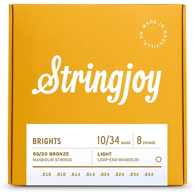 Stringjoy Brights 80/20 Bronze (10-34) Mandolin Strings