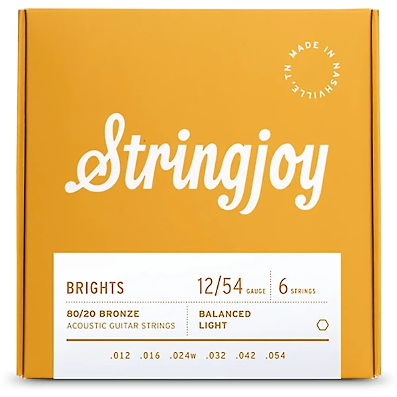 Stringjoy Brights 80/20 Bronze Acoustic Guitar Strings