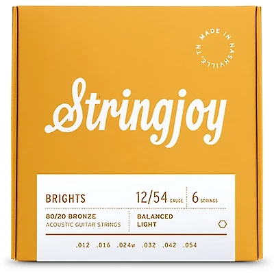 Stringjoy Brights 80/20 Bronze Acoustic Guitar Strings