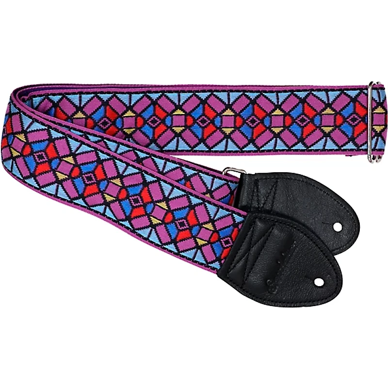 Souldier Stained Glass Guitar Strap Purple 2 in.