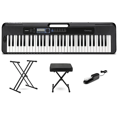Casio Casiotone CT-S300 61-Key Digital Keyboard Essentials Bundle Blue