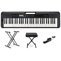 Casio Casiotone CT-S300 61-Key Digital Keyboard Essentials Bundle Blue