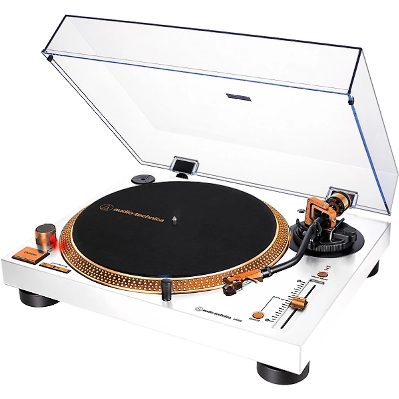 Audio-Technica AT-LP120XUSB-WB Direct-Drive Record Player (Analog & USB) White and Bronze