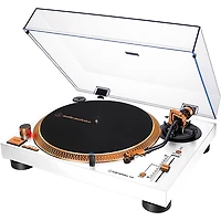 Audio-Technica AT-LP120XUSB-WB Direct-Drive Record Player (Analog & USB) White and Bronze