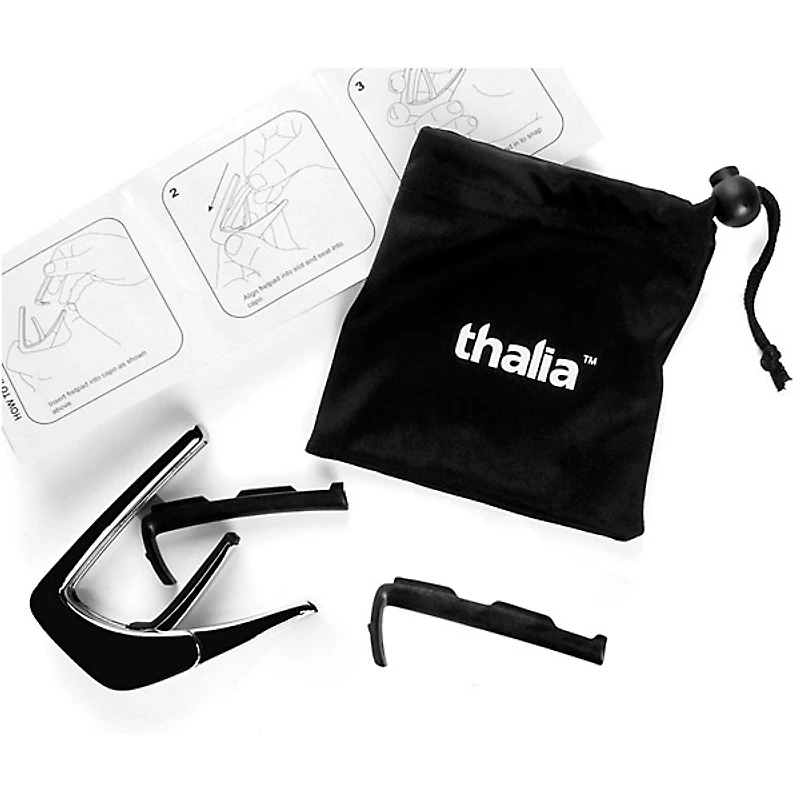 Thalia Premium Series Black Chrome Guitar Capo