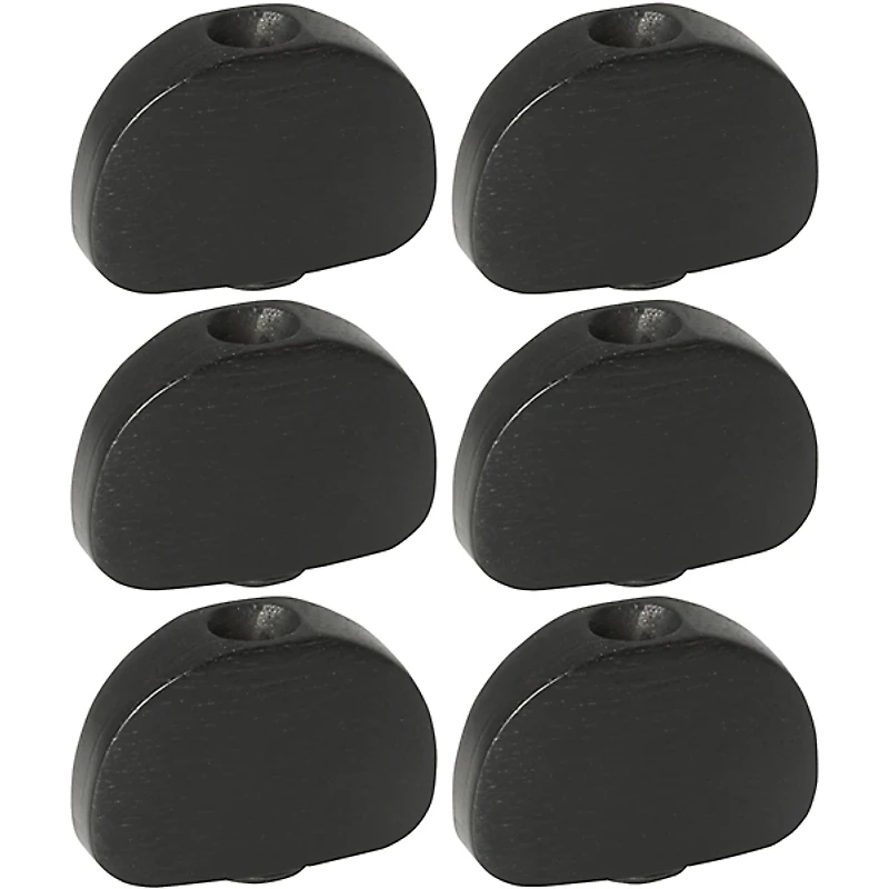 GROVER Standard Size Kidney Buttons 6-Pack Ebony