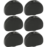 GROVER Standard Size Kidney Buttons 6-Pack Ebony
