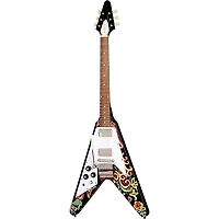 Epiphone Jimi Hendrix "Love Drops" Flying V Left-Handed Electric Guitar Ebony w/Artwork