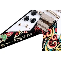 Epiphone Jimi Hendrix "Love Drops" Flying V Left-Handed Electric Guitar Ebony w/Artwork