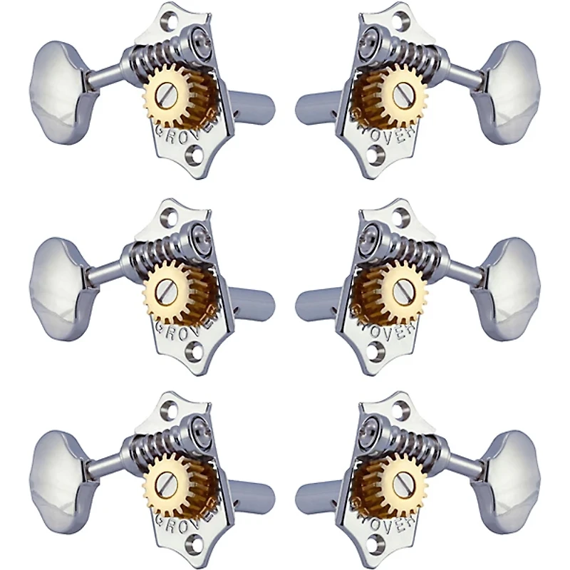 Grover Sta-Tite With 18:1 Gear Ratio 97-18 Series Chrome Button Tuning Machines Chrome