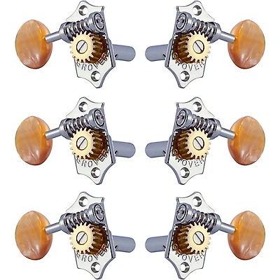 Grover Sta-Tite With 18:1 Gear Ratio 97-18 Series Amber Acryllic Button Tuning Machines