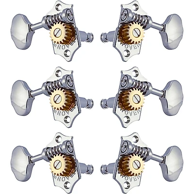 GROVER Sta-Tite With 18:1 Gear Ratio 97-18 Series Chrome Button Tuning Machines Chrome
