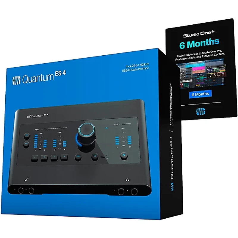 PreSonus Quantum ES4 Audio Interface With JBL 3 Series Studio Monitor Pair (Cables & Stands Included)