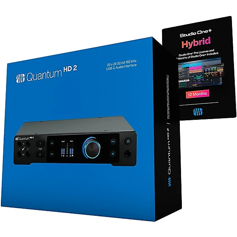 PreSonus Quantum HD2 Audio Interface With JBL 3 Series Studio Monitor Pair (Cables & Stands Included)