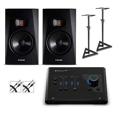 PreSonus Quantum ES2 Audio Interface With Adam Audio T Series Studio Monitor Pair (Cables & Stands Included) -