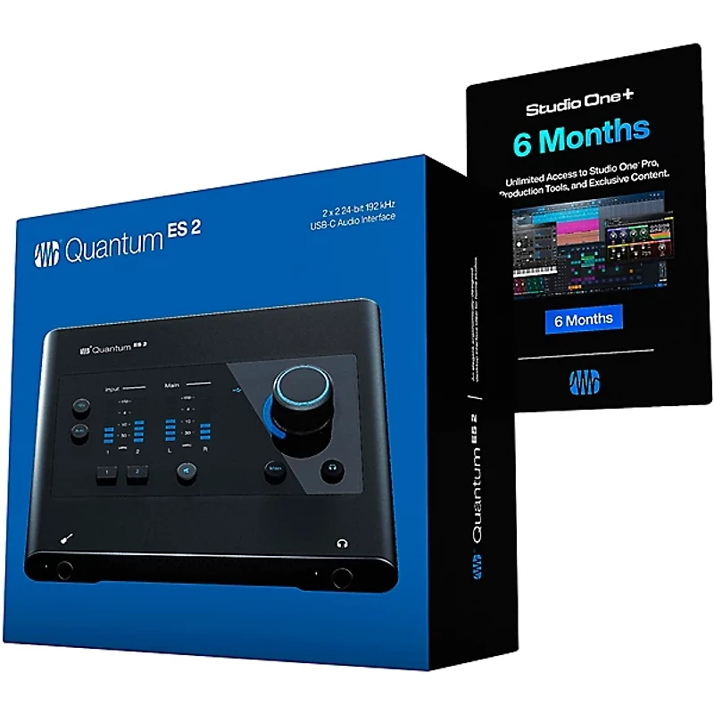 PreSonus Quantum ES2 Audio Interface With Yamaha HS Series Studio Monitor Pair (Cables & Stands Included) -