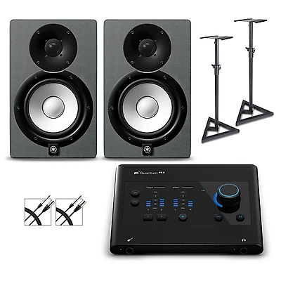 PreSonus Quantum ES2 Audio Interface With Yamaha HS Series Studio Monitor Pair (Cables & Stands Included) -