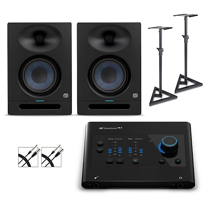 PreSonus Quantum ES2 Audio Interface With Eris 2nd Gen Studio Monitor Pair (Cables & Stands Included