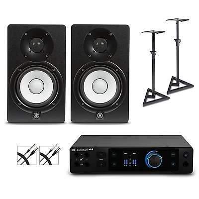 PreSonus Quantum HD2 Audio Interface with Yamaha HS Series Studio Monitor Pair (Cables & Stands Included)