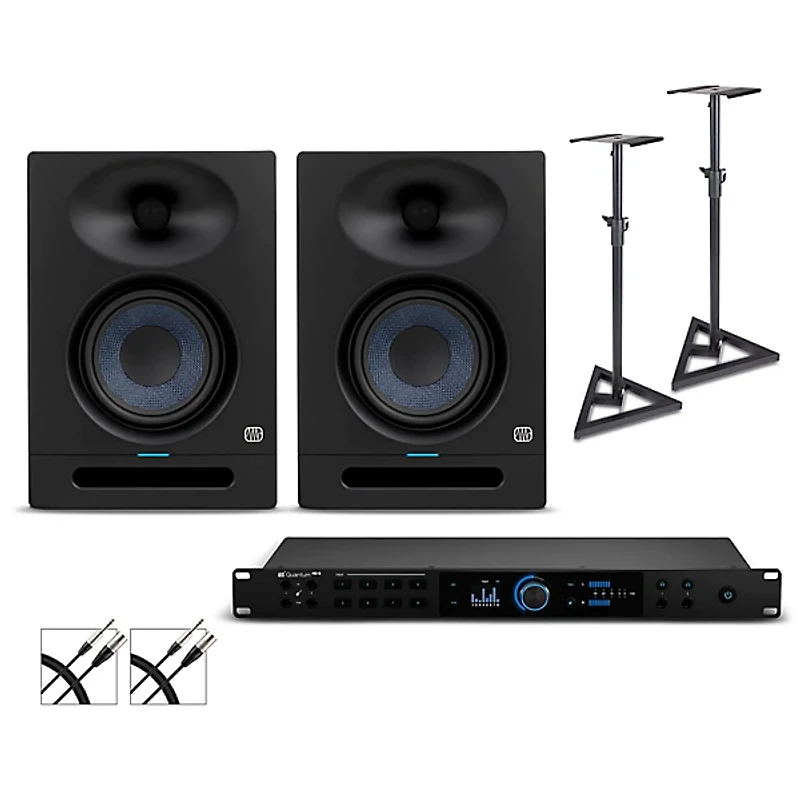 PreSonus Quantum HD8 Audio Interface with Eris Pro 2nd Gen Studio Monitor Pair (Stands & Cables Included)