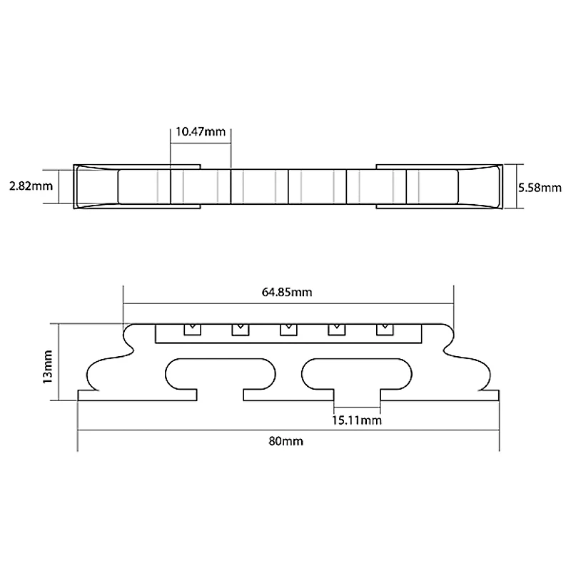 GROVER Acousticraft 5-String 1/2" Banjo Bridge Maple