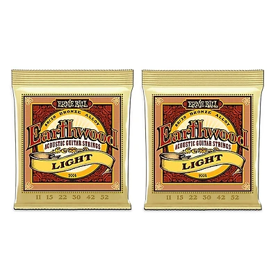 Ernie Ball 2004 Earthwood 80/20 Bronze Light Acoustic Guitar Strings 2-Pack