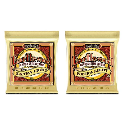 Ernie Ball 2006 Earthwood 80/20 Bronze Extra Light Acoustic Guitar Strings 2-Pack