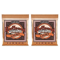 Ernie Ball 2148 Earthwood Phosphor Bronze Light Acoustic Guitar Strings 2-Pack