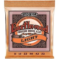 Ernie Ball 2148 Earthwood Phosphor Bronze Light Acoustic Guitar Strings 2-Pack