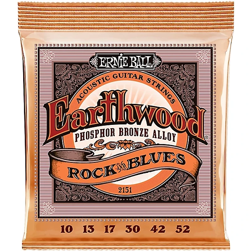 Ernie Ball 2151 Earthwood Phosphor Bronze Rock & Blues Acoustic Guitar Strings 2-Pack