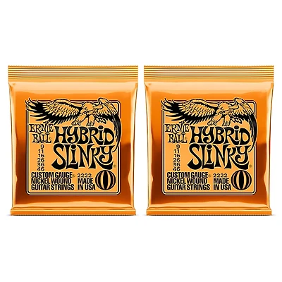 Ernie Ball 2222 Hybrid Slinky Nickel Wound Electric Guitar Strings 2-Pack - (9-46)