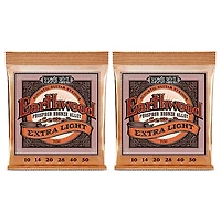 Ernie Ball Earthwood Phosphor Bronze Light Acoustic Guitar Strings 2-Pack