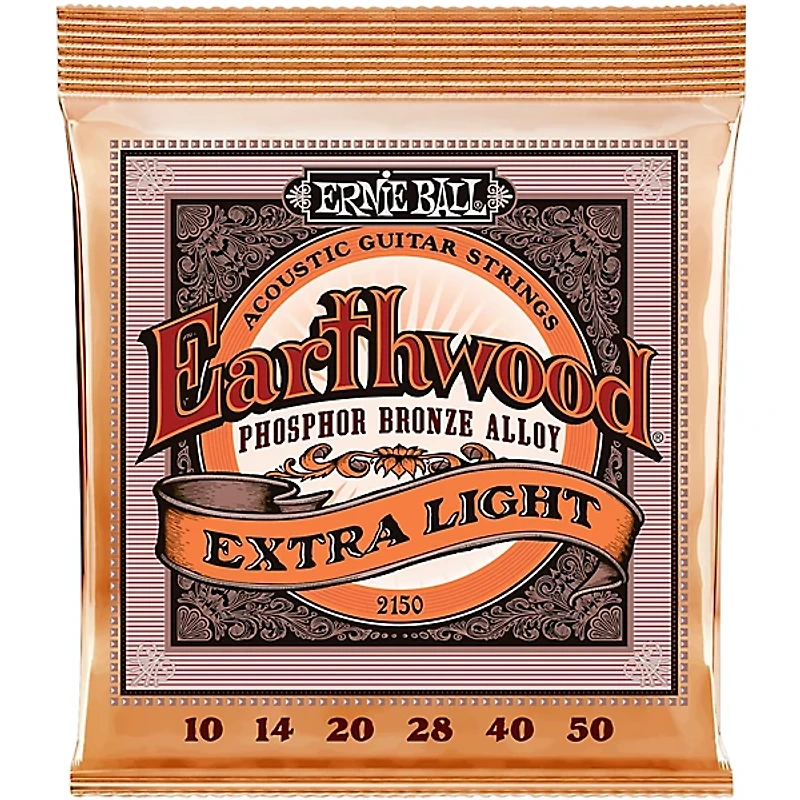 Ernie Ball Earthwood Phosphor Bronze Light Acoustic Guitar Strings 2-Pack