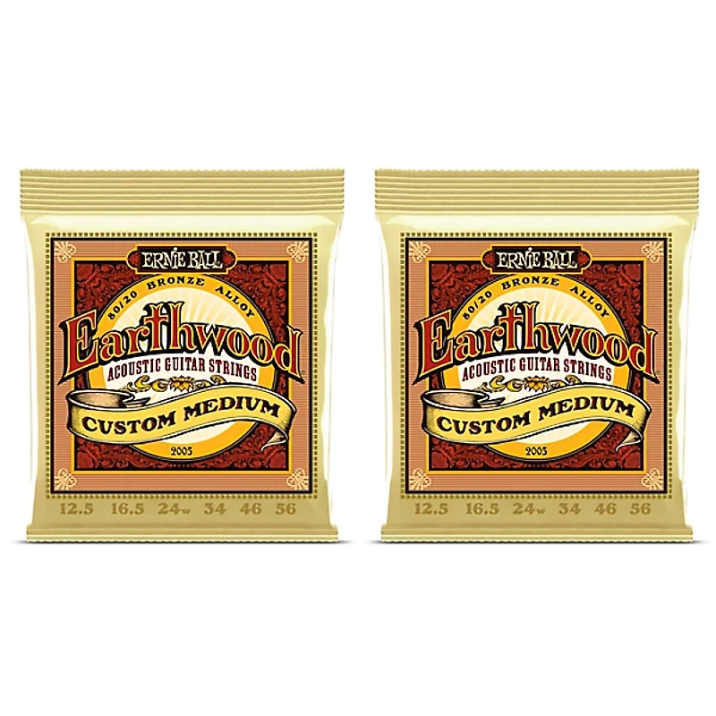 Ernie Ball 2005 Earthwood 80/20 Custom Medium Acoustic Strings 2-Pack