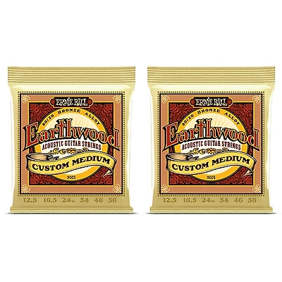 Ernie Ball 2005 Earthwood 80/20 Custom Medium Acoustic Strings 2-Pack