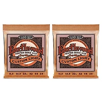 Ernie Ball 2145 Earthwood Phosphor Bronze Custom Light Acoustic Strings 2-Pack