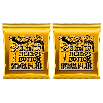 Ernie Ball 2216 Skinny Top/Beefy Bottom Nickel Wound Electric Guitar Strings 2-Pack
