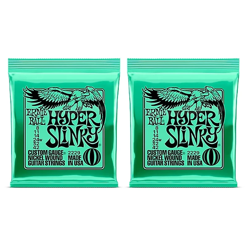 Ernie Ball 2229 Hyper Slinky Nickel Wound Electric Guitar Strings 2-Pack