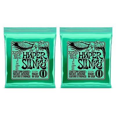 Ernie Ball 2229 Hyper Slinky Nickel Wound Electric Guitar Strings 2-Pack