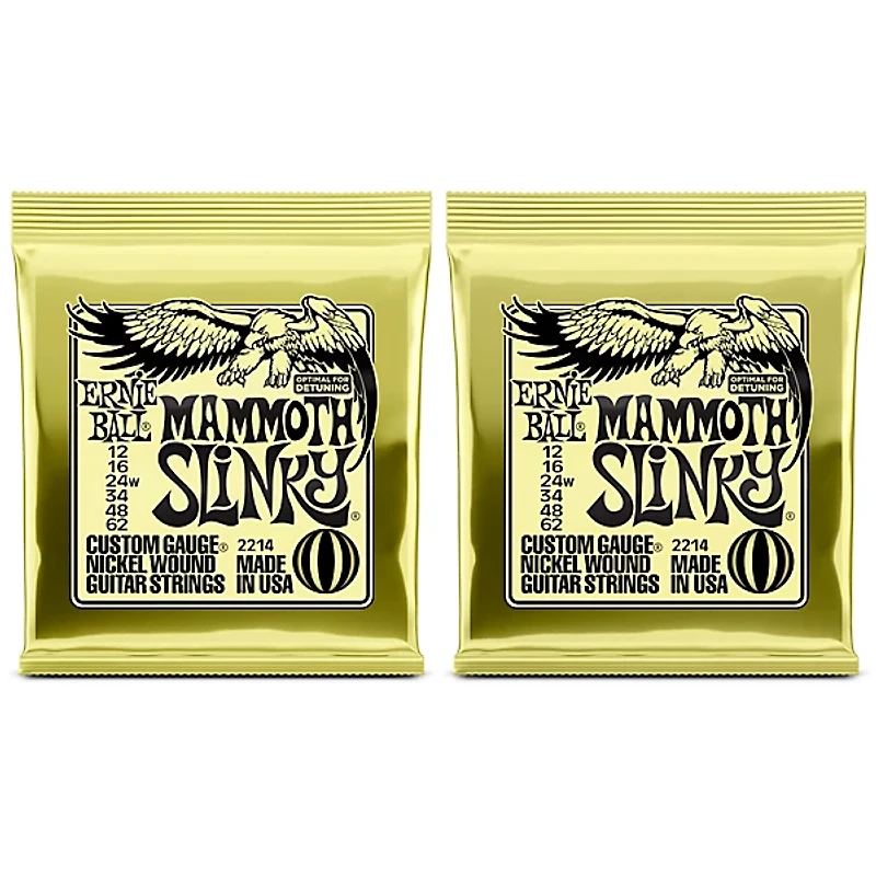 Ernie Ball 2214 Mammoth Slinky Nickel Wound Electric Guitar Strings (wound G) 2-Pack