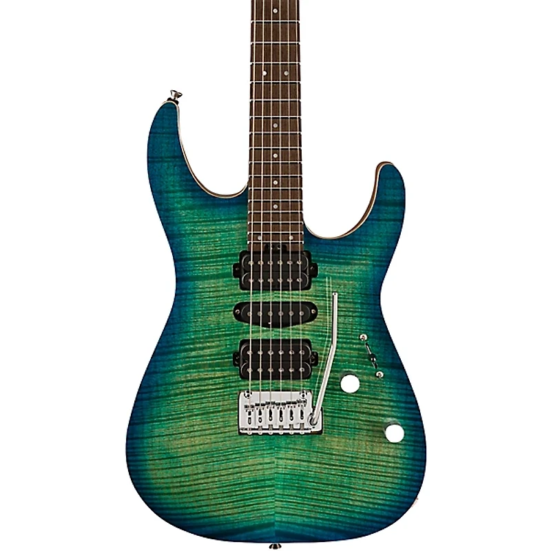 Charvel MJ DK24 HSH 2PT W Mahogany With Flame Maple Electric Guitar Caribbean Burst