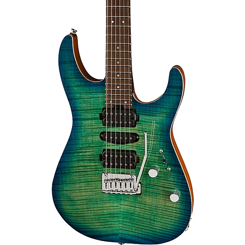 Charvel MJ DK24 HSH 2PT W Mahogany With Flame Maple Electric Guitar Caribbean Burst