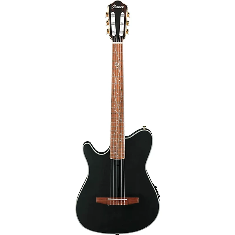 Ibanez TOD10NL Tim Henson Signature Left-Handed Nylon-String Acoustic-Electric Guitar Transparent Black Flat