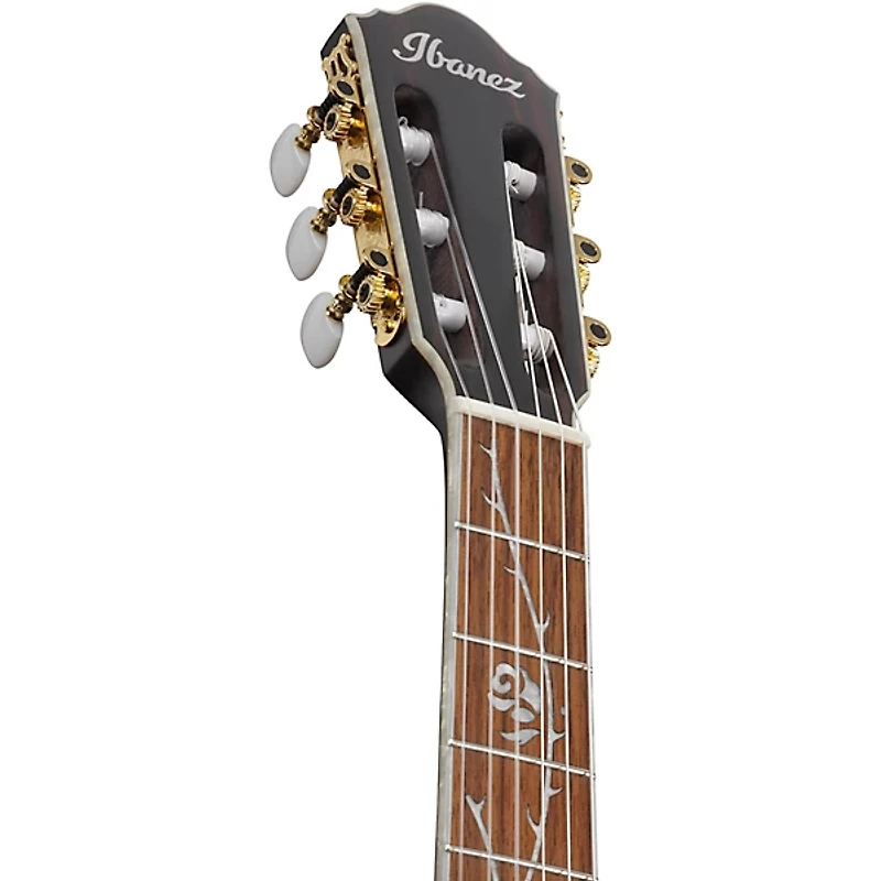 Ibanez TOD10NL Tim Henson Signature Left-Handed Nylon-String Acoustic-Electric Guitar Transparent Black Flat