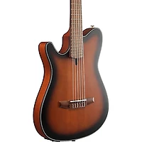 Ibanez FRH10NL Left-Handed Nylon-String Acoustic-Electric Guitar Brown Sunburst Flat
