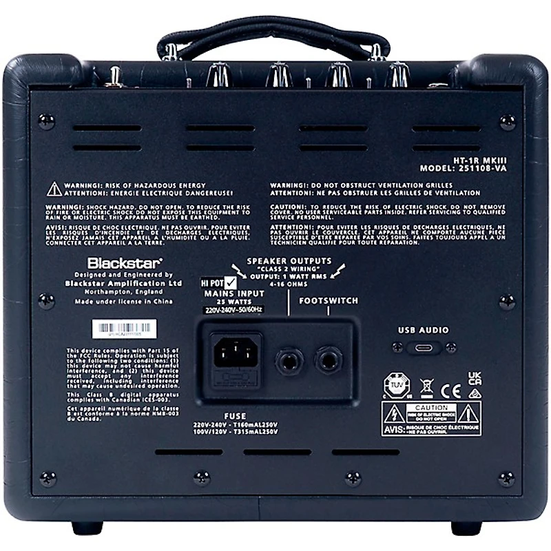 Blackstar HT-1R MK III 1W Tube Guitar Combo Amp Black